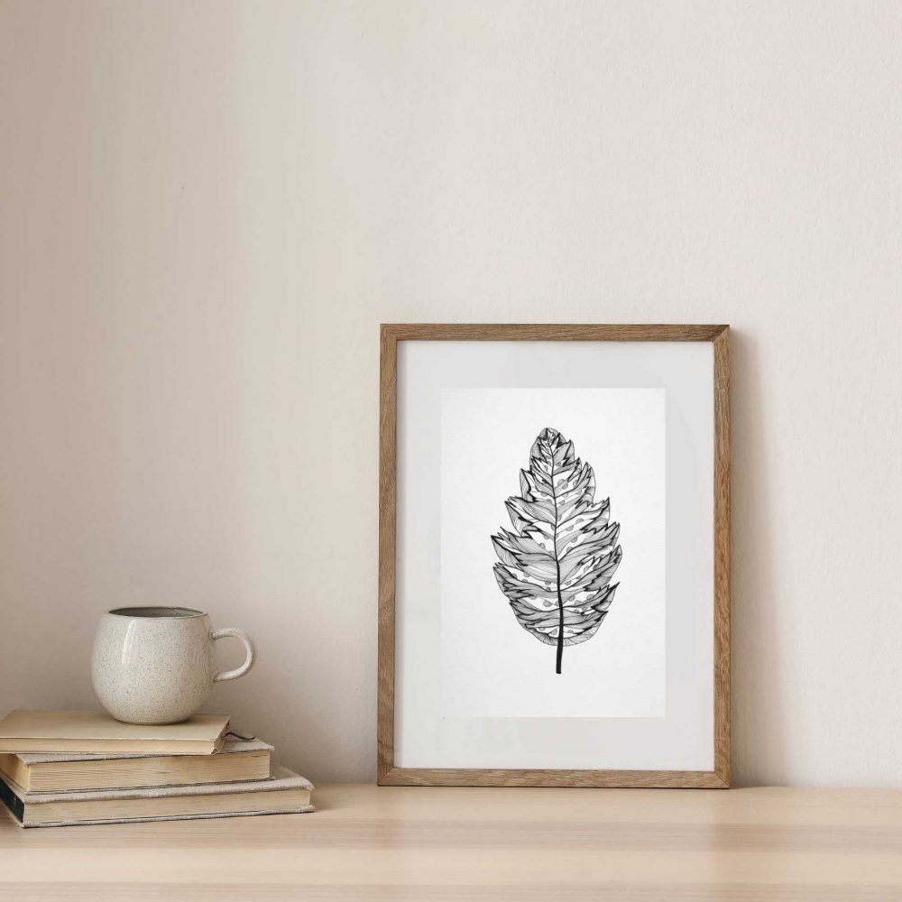 Dessin Feuille en stylo noir – Image 4