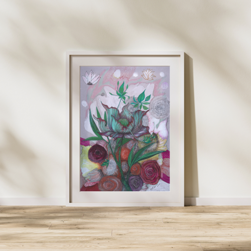 Dessin abstrait original au stylo à encre