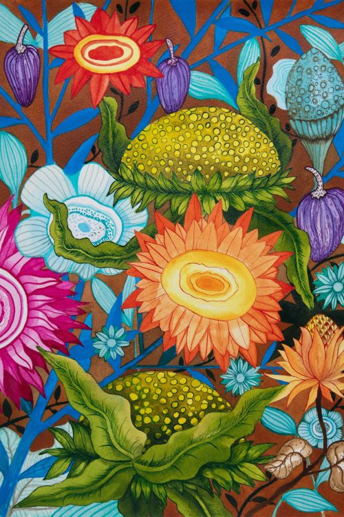 Dessin floral - Encre