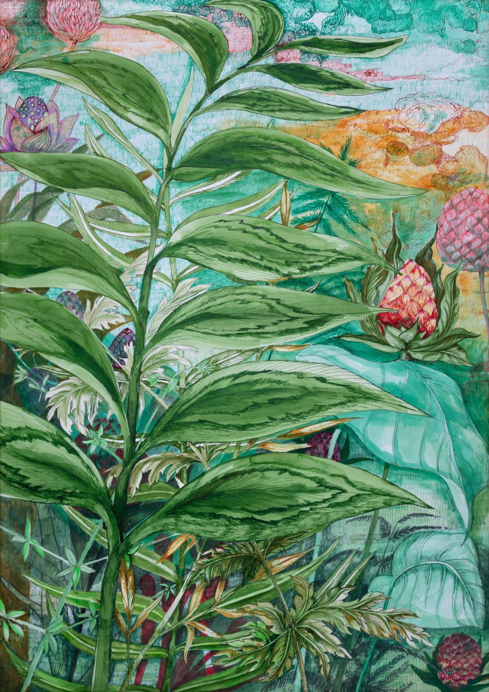 Dessin floral - gingembre arbre