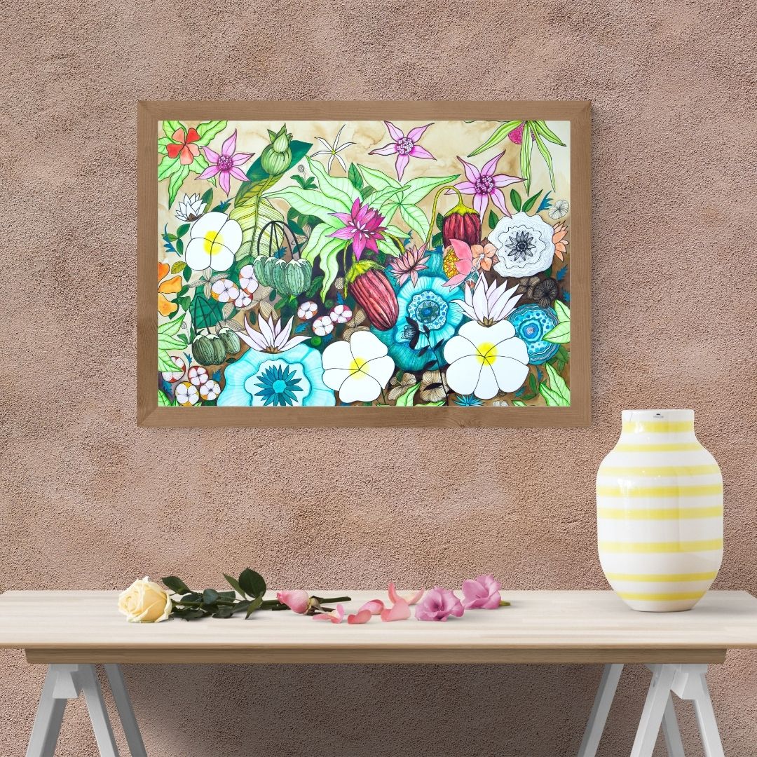 Dessin floral -Jardin sauvage - Original & Signé – Image 5