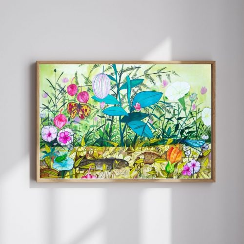 Dessin floral -Jardin sauvage - Original & Signé