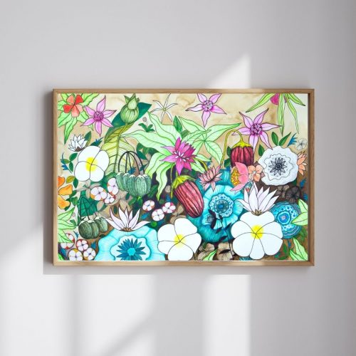 Dessin floral -Jardin sauvage - Original & Signé