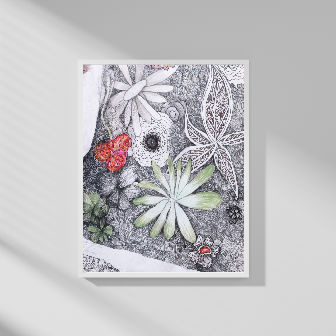 Dessin floral -Jardin sauvage -Tirage d'Art – Image 7