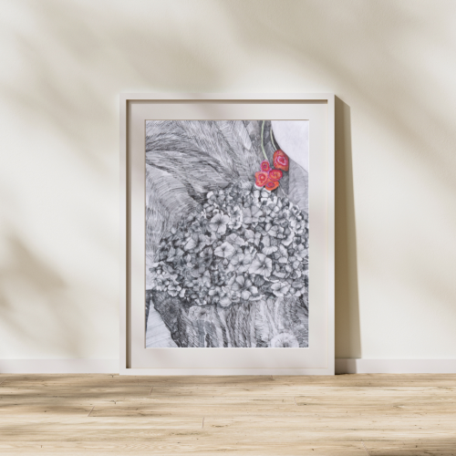 Dessin floral -Jardin sauvage -Tirage d'Art