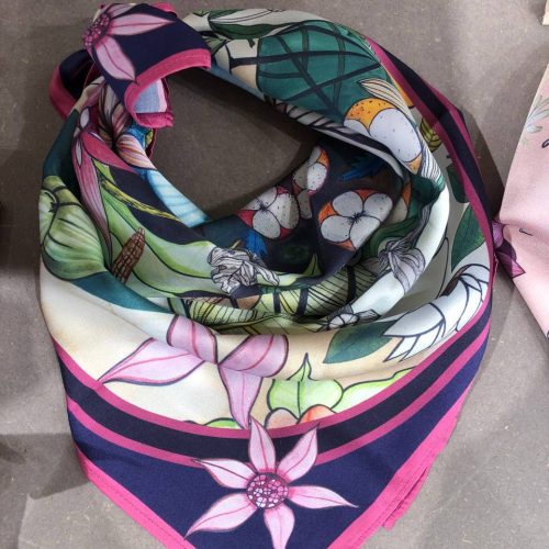 foulard satin -  jardin exotique
