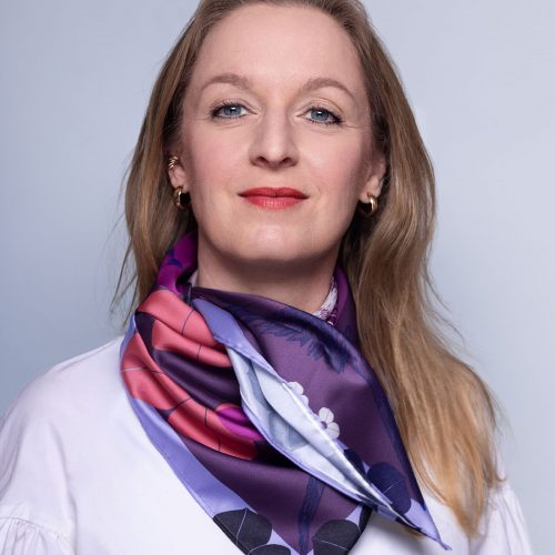 foulard satin oiseau rouge-gorge